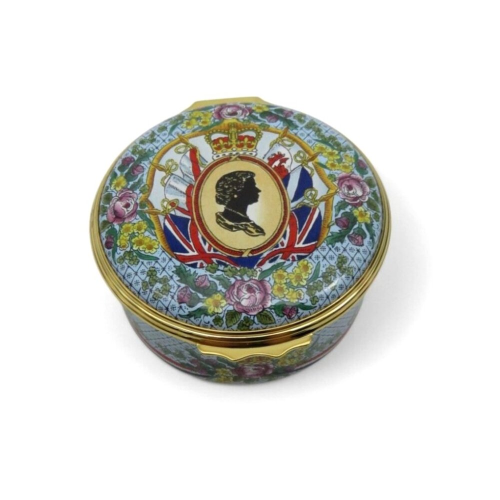 Halcyon Days Enamel Queen Elizabeth II Golden Jubilee Limited #327/750